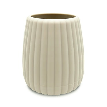 Mainstays Rubberized Plastic Ribbed Toothbrush Holder, Beige