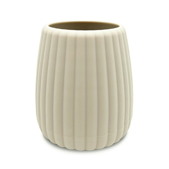 Mainstays Rubberized Plastic Ribbed Toothbrush Holder, Beige