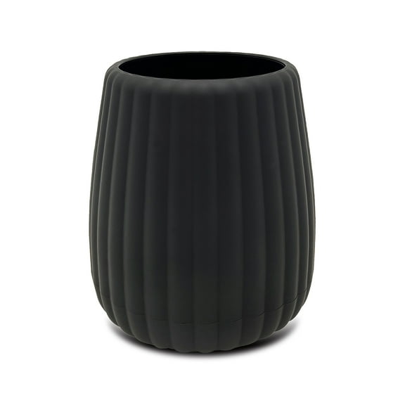 Mainstays Rubberized Plastic Ribbed Toothbrush Holder, Black