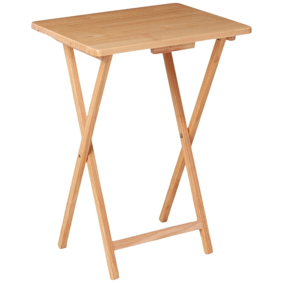 Mainstays Rubberwood Folding TV Tray Table, Natural