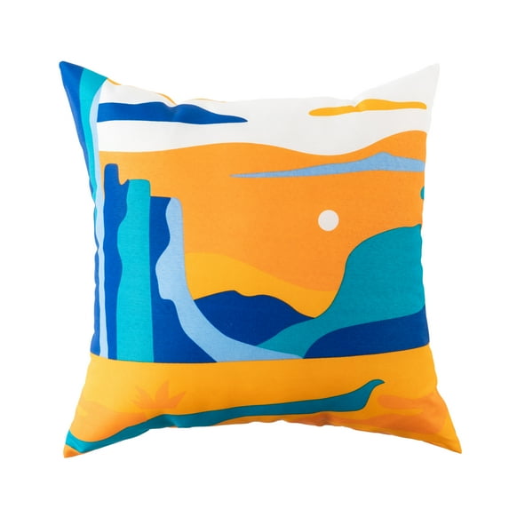Mainstays SW Landscape Reversible Outdoor Throw Pillow 16 Inch Multicolour Novelty