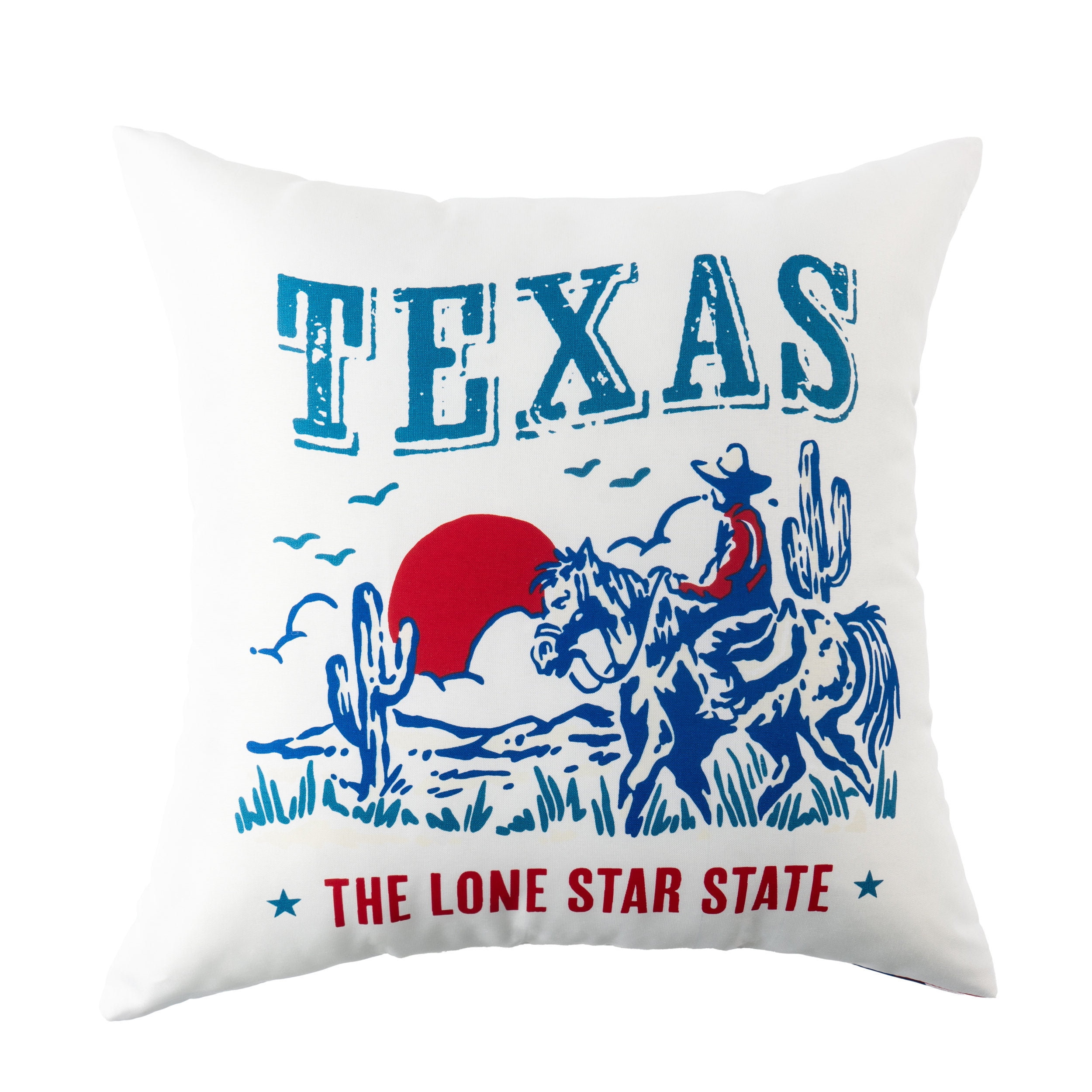 Mainstays SW Lonestar Reversible Outdoor Throw Pillow 16 Inch Multicolour Novelty
