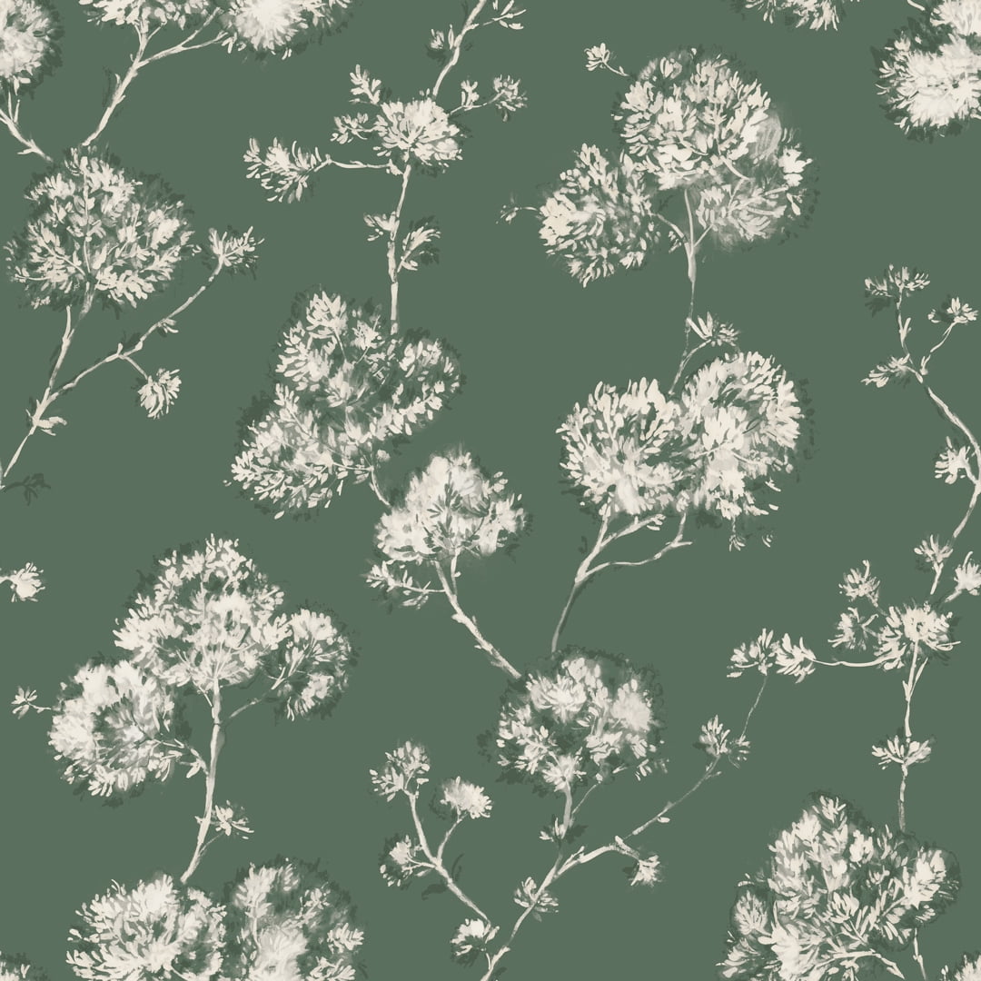 Mainstays Sage Green Bleached Floral, Peel and Stick Wallpaper 13.35 sq. ft.