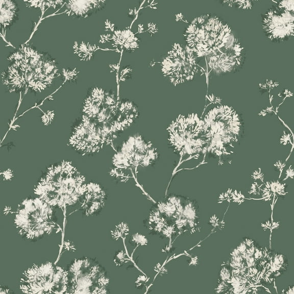 Mainstays Sage Green Bleached Floral, Peel and Stick Wallpaper 13.35 sq. ft.