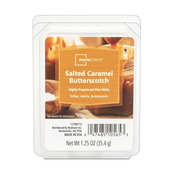 Mainstays Salted Caramel Butterscotch, Scented Wax Melt, 1.25 oz