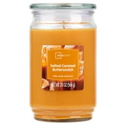 Mainstays Salted Caramel Butterscotch Scented Single-Wick Large Glass Jar Candle, 20 oz