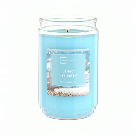 Mainstays Single-Wick Scented Glass Jar Candle, Salted Sea Spray, 20oz.