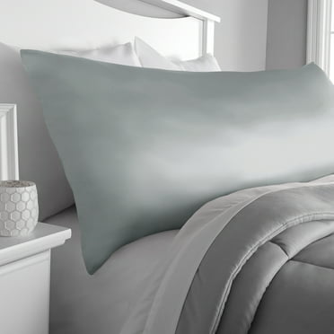 Mainstays Satin Body Pillowcase Cover, Silver, Zipper Closure, 20"x52", Versatile and Stylish for All Ages