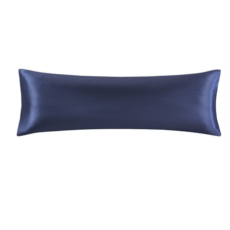 Mainstays Satin Body Pillowcase - Navy Blue - Frizz Control & Cooling Comfort - 1 Pack
