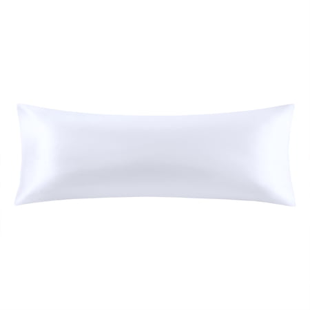 Mainstays Satin Body Pillowcase - Pure White - Frizz Control & Cooling Comfort - 1 Pack
