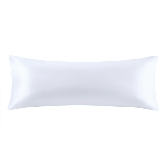 Mainstays Satin Body Pillowcase - Pure White - Frizz Control & Cooling Comfort - 1 Pack