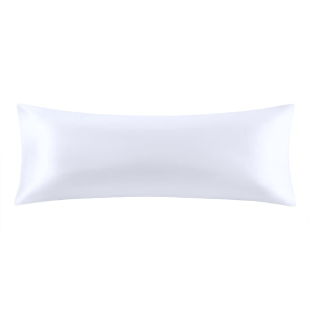 Mainstays Satin Body Pillowcase - Pure White - Frizz Control & Cooling Comfort - 1 Pack