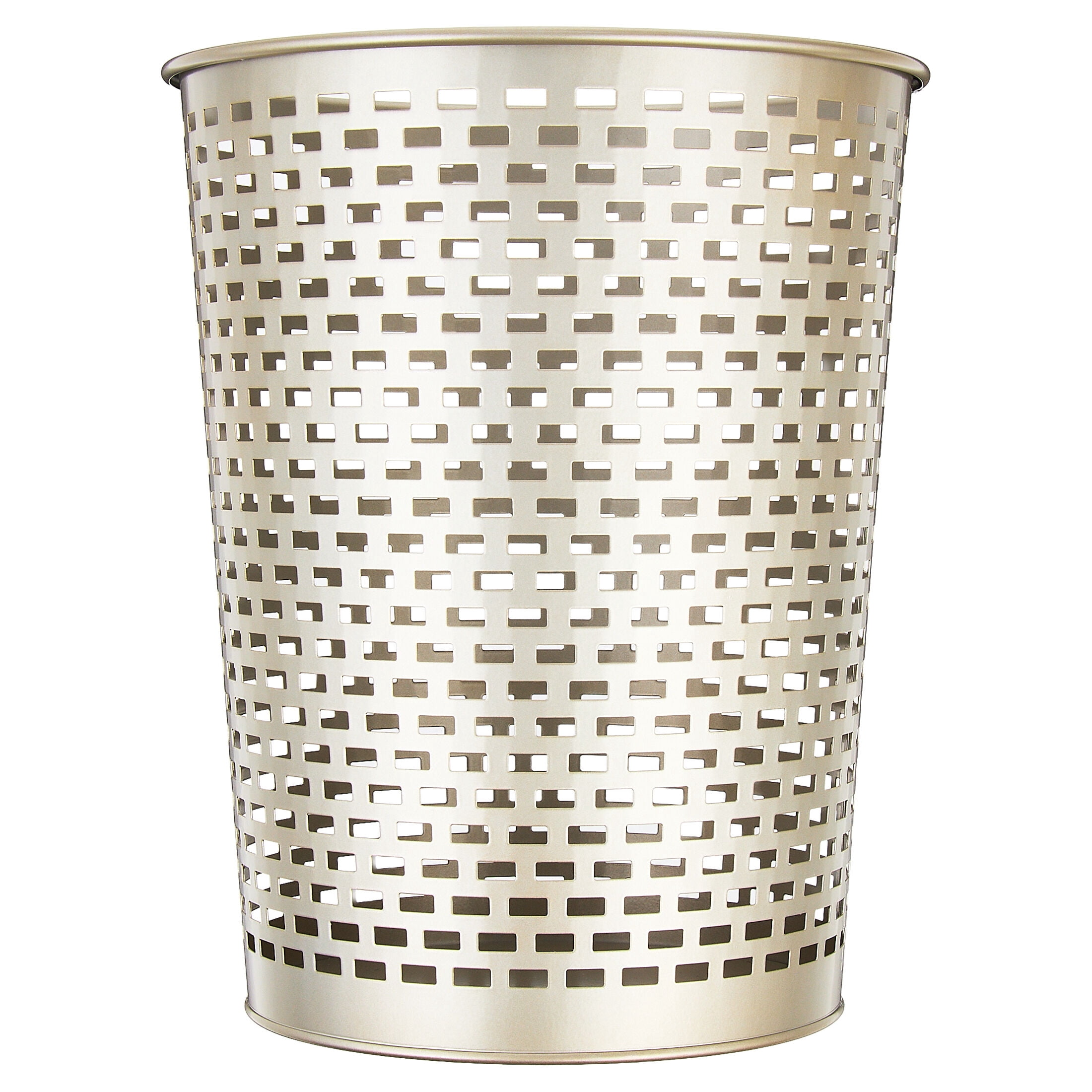 Mainstays Satin Nickel Metal Wastebasket, 2 gal