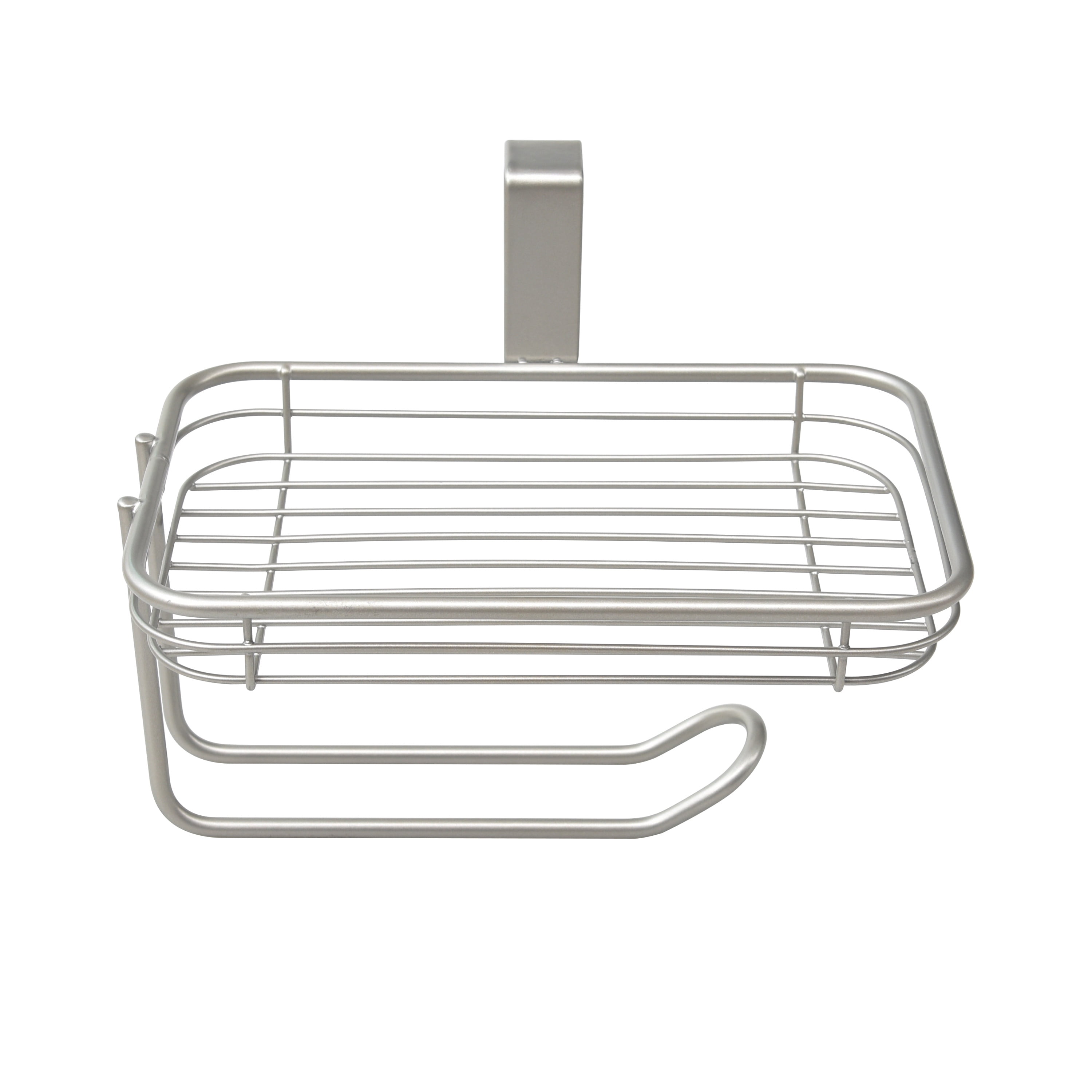 Mainstays Satin Nickel Over-the-Tank Toilet Paper Tissue & Wipes Holder