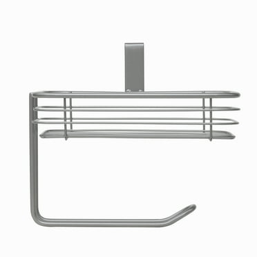 Mainstays Satin Nickel Over-the-Tank Toilet Paper Tissue & Wipes Holder