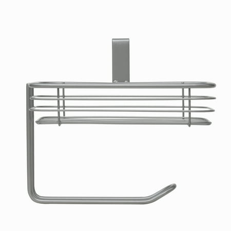 Mainstays Satin Nickel Over-the-Tank Toilet Paper Tissue & Wipes Holder