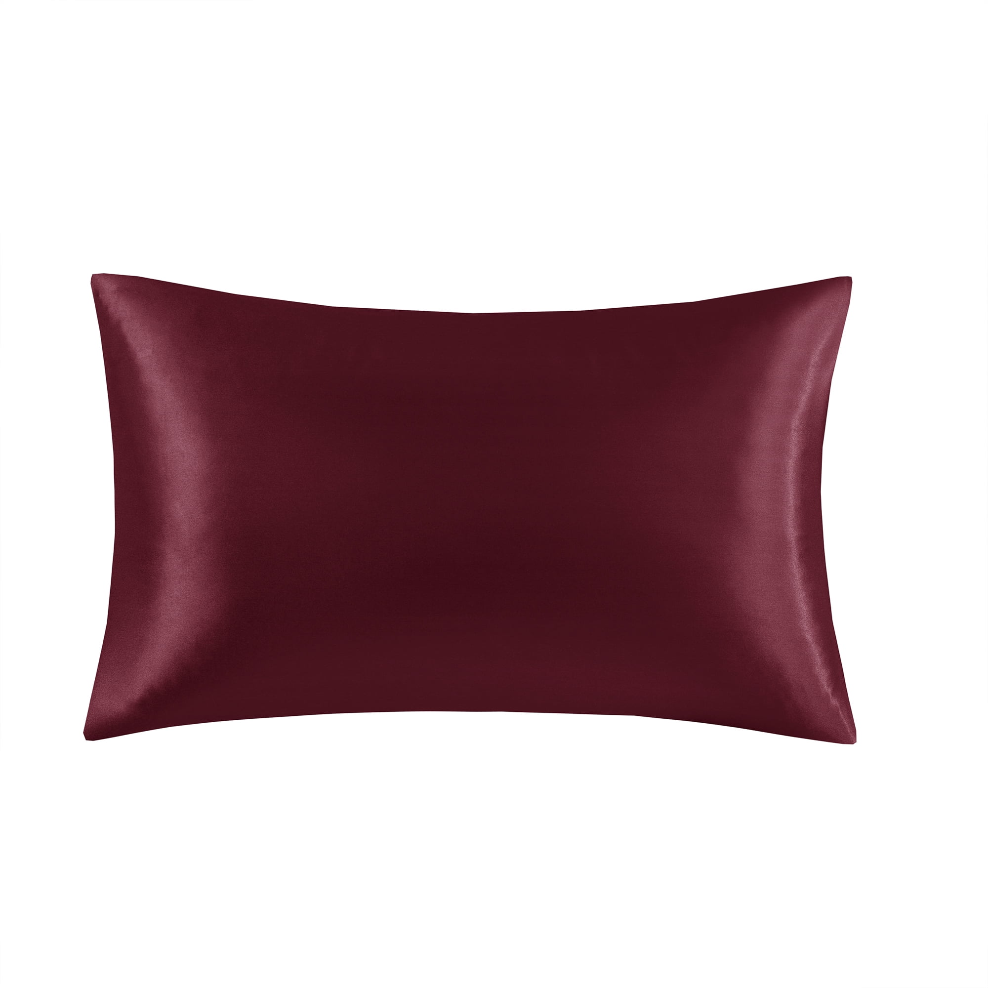 Mainstays Satin Pillowcase – Standard – Merlot Red – Frizz Control & Cooling Comfort – 1 Pack
