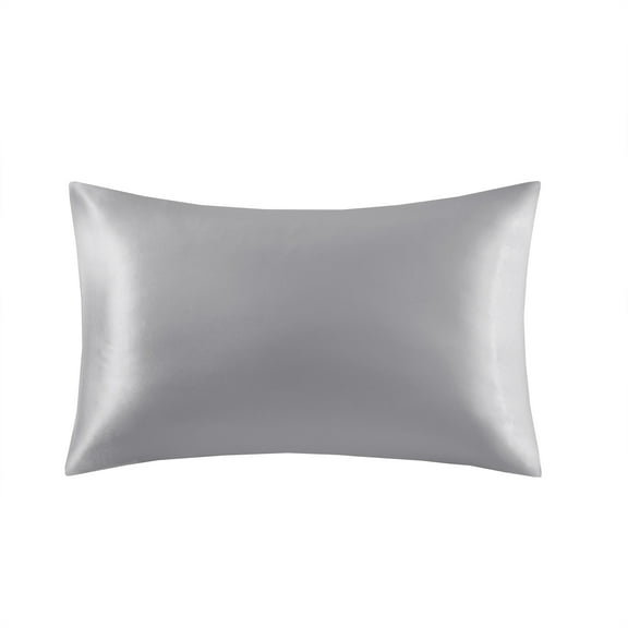 Mainstays Satin Pillowcase – Standard – Silver Grey – Frizz Control & Cooling Comfort – 1 Pack
