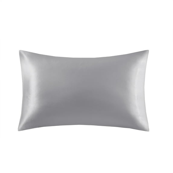 Mainstays Satin Pillowcase – Standard – Silver Grey – Frizz Control & Cooling Comfort – 1 Pack