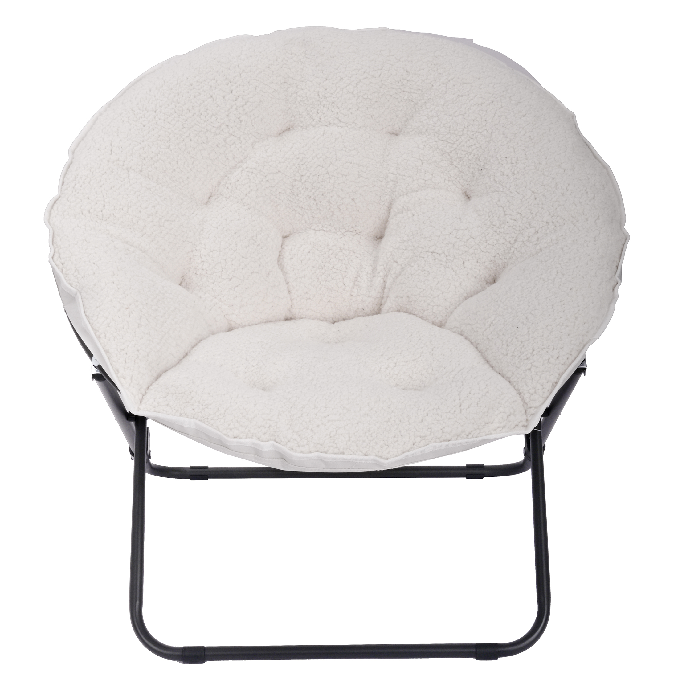 Mainstays Saucer Chair for Kids and Teens, White Faux Shearling - image 1 of 7