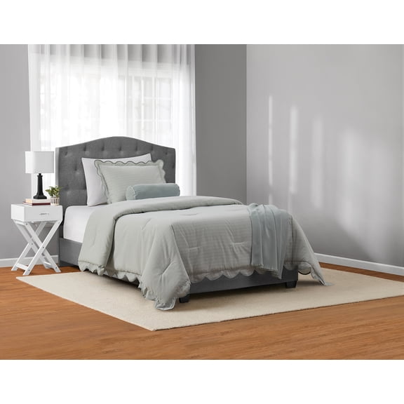 Mainstays Scallop 4-Piece Pick Stitch Sage Comforter Set, Twin/Twin XL
