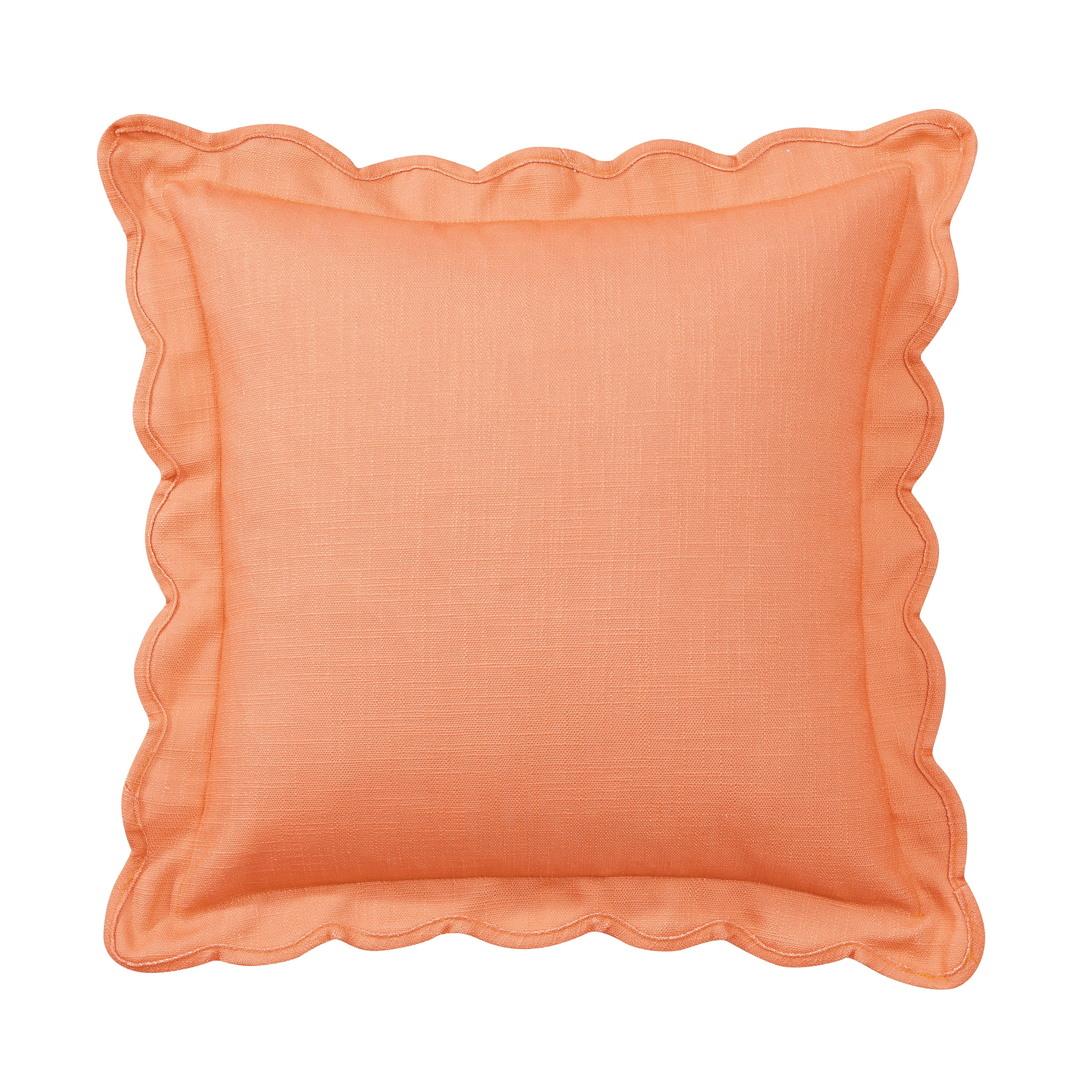 Mainstays Scallop Stripe Decorative Pillow, 18" x 18", Orange