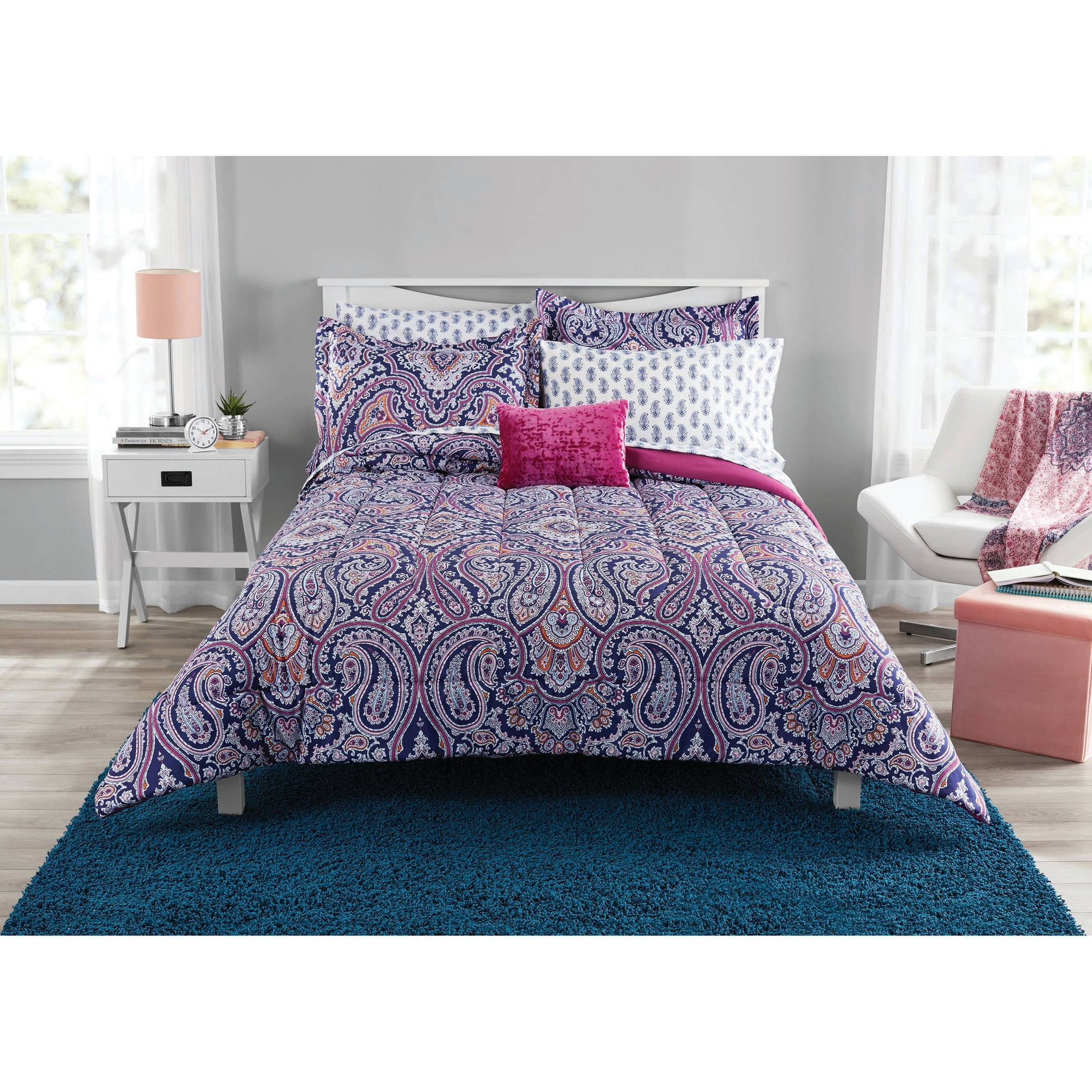 Mainstays Scarf Paisley Bed In A Bag Bedding