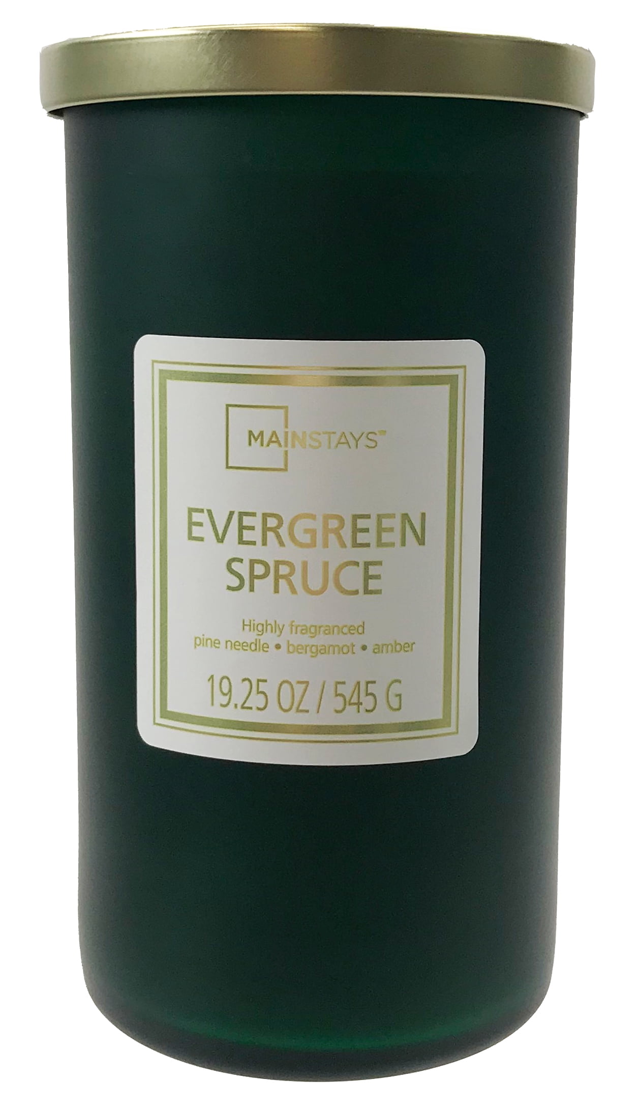 Mainstays Evergreen Spruce Scented Frosted Glass Jar Candle, Single-Wick, 19.25 oz