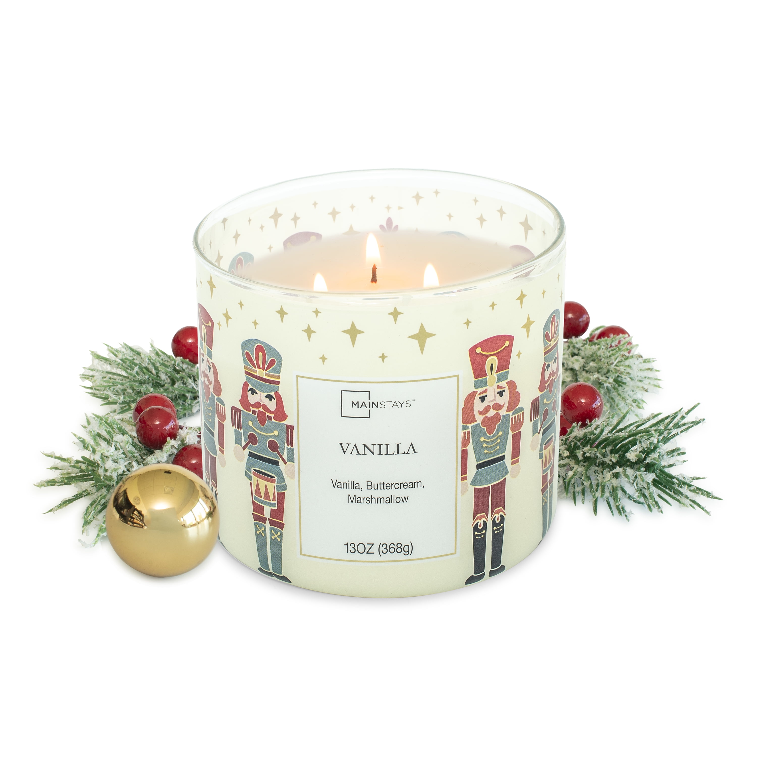 Mainstays Scented 3-Wick Jar Candle, Vanilla, 13 oz