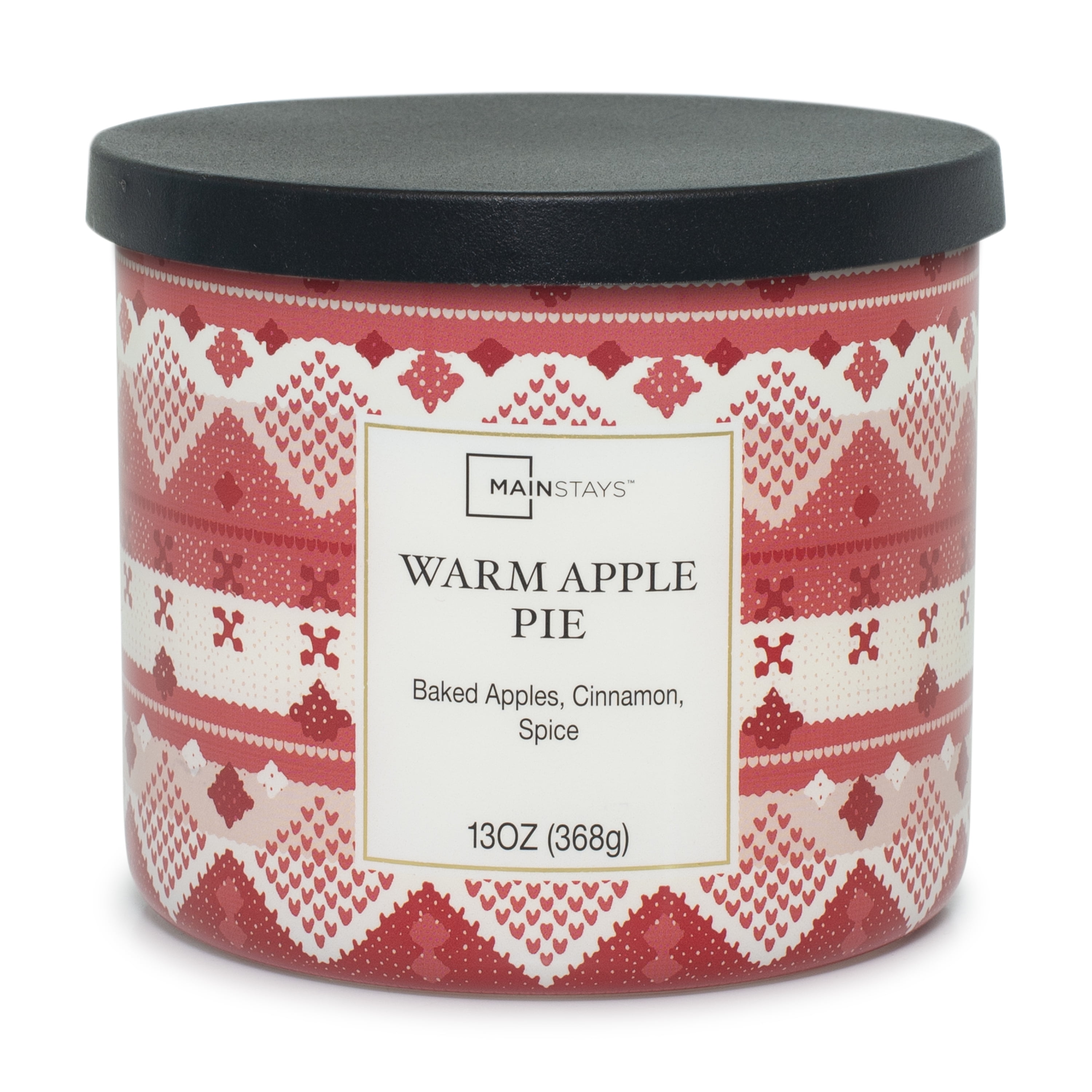 Mainstays Scented 3-Wick Jar Candle, Warm Apple Pie, 13 oz.