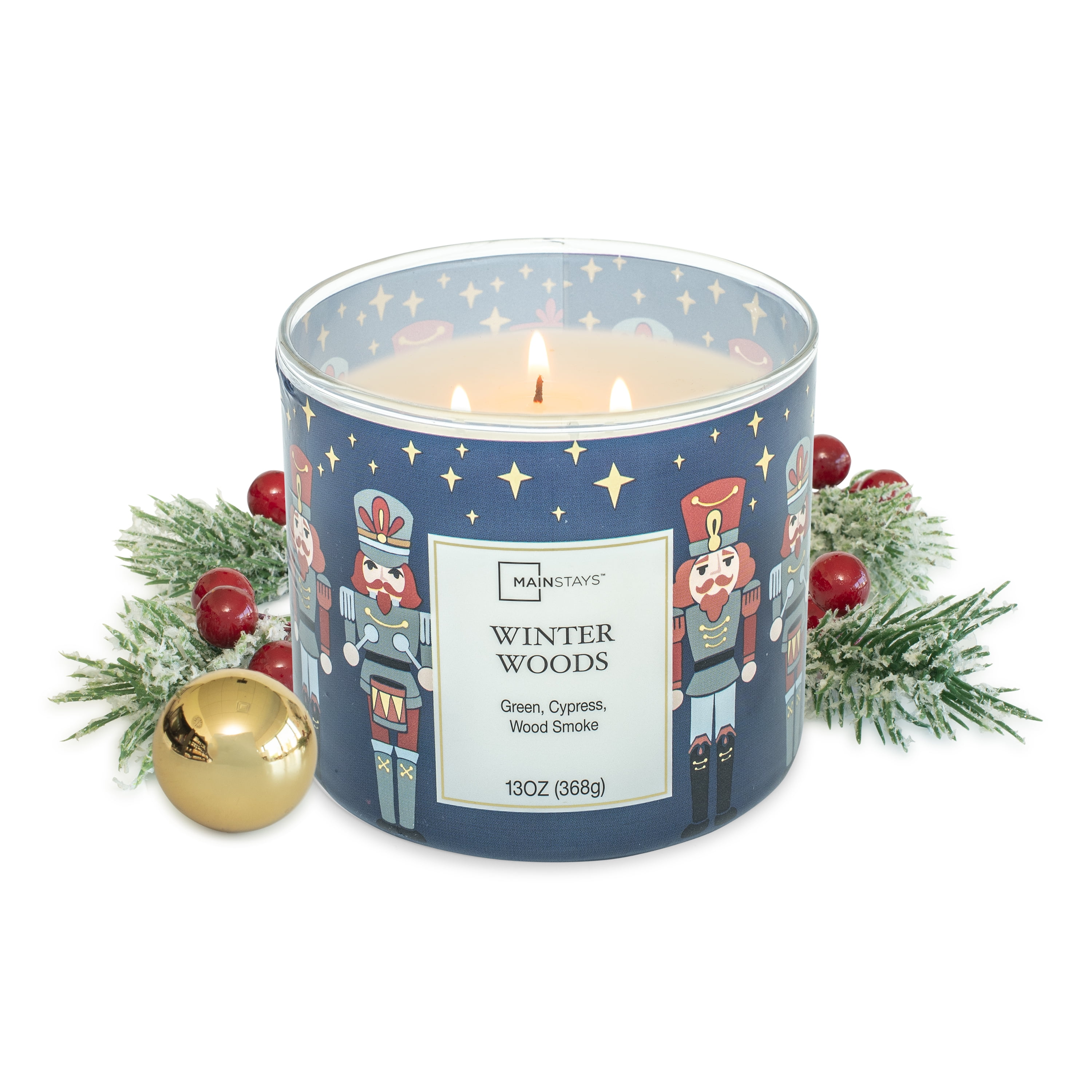 Mainstays Scented 3-Wick Jar Candle, Winter Woods,  13 oz.