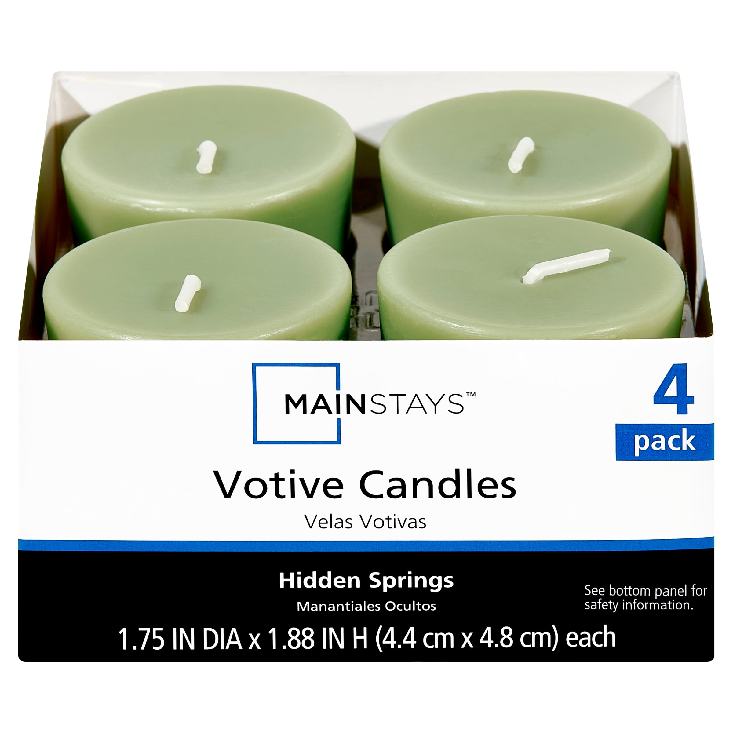 Mainstays Scented Votive Candles Green Hidden Springs 4 Count