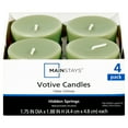 Mainstays Scented Votive Candles, Green, Hidden Springs, 4 Count