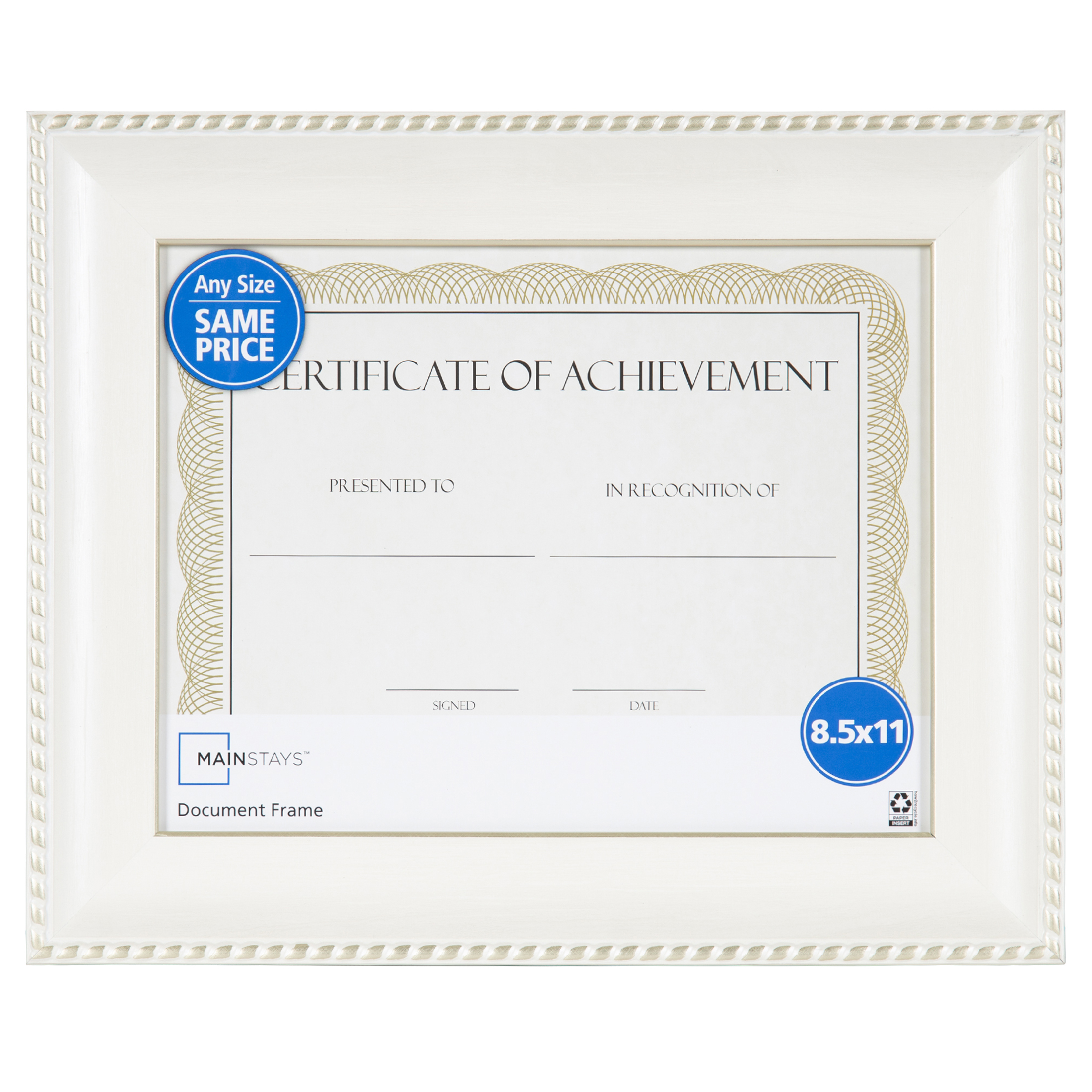 Mainstays Scoop 8.5x11 Document Frame, White