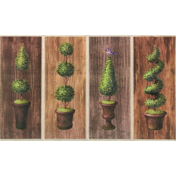 Mainstays Sculptures Topiaries Flocked Fiber Doormat, 1.5' x 2.5'