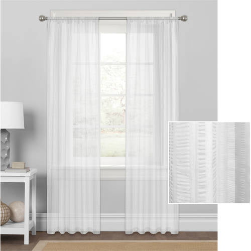 Mainstays Seersucker Textured Sheer Window Curtain Panel - Walmart.com