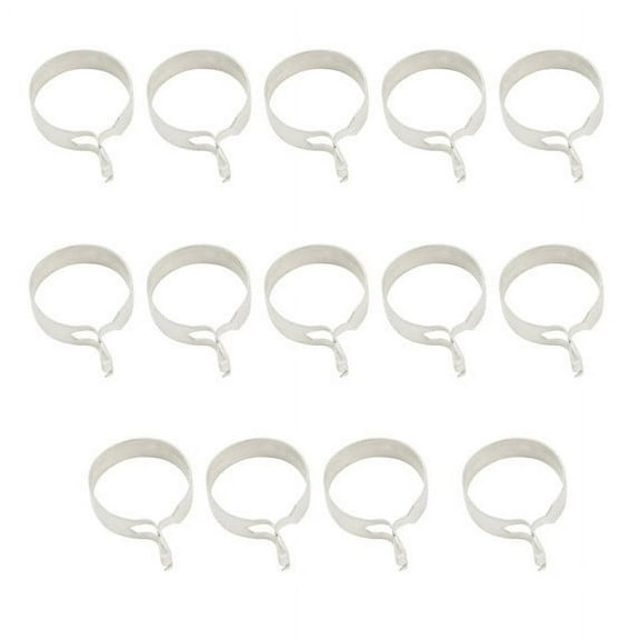 Mainstays Set of 14 Café Curtain Rod Clip Rings, 3/4 in. Diameter, Chrome