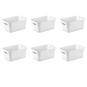 Mainstays Small Open Plastic Storage Bins, White
