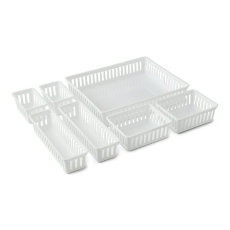 Mainstays Set of 7 Drawer Storage Organizer Bins