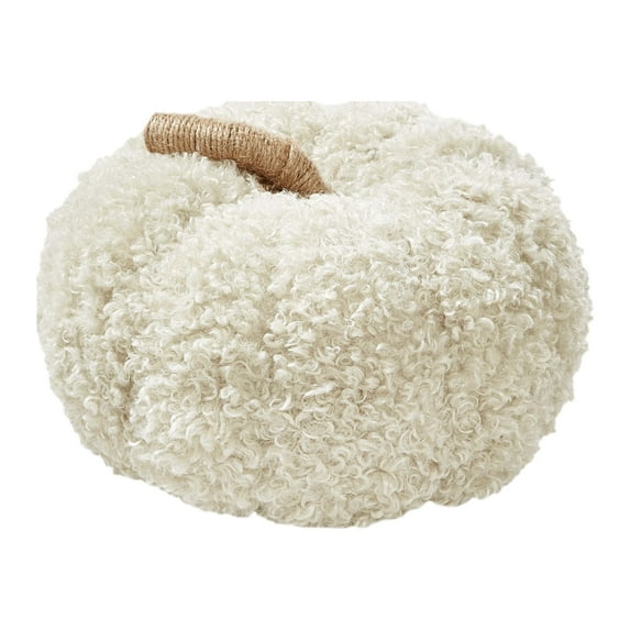 Mainstays, Shaped Pumpkin Decorative Throw Pillow, Shaped, 7.5" x 11.5", Ivory, 1 Pack