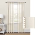 thumbnail image 1 of Mainstays Sheer with Pom-Poms Single Window Curtain Panel, 1 of 6