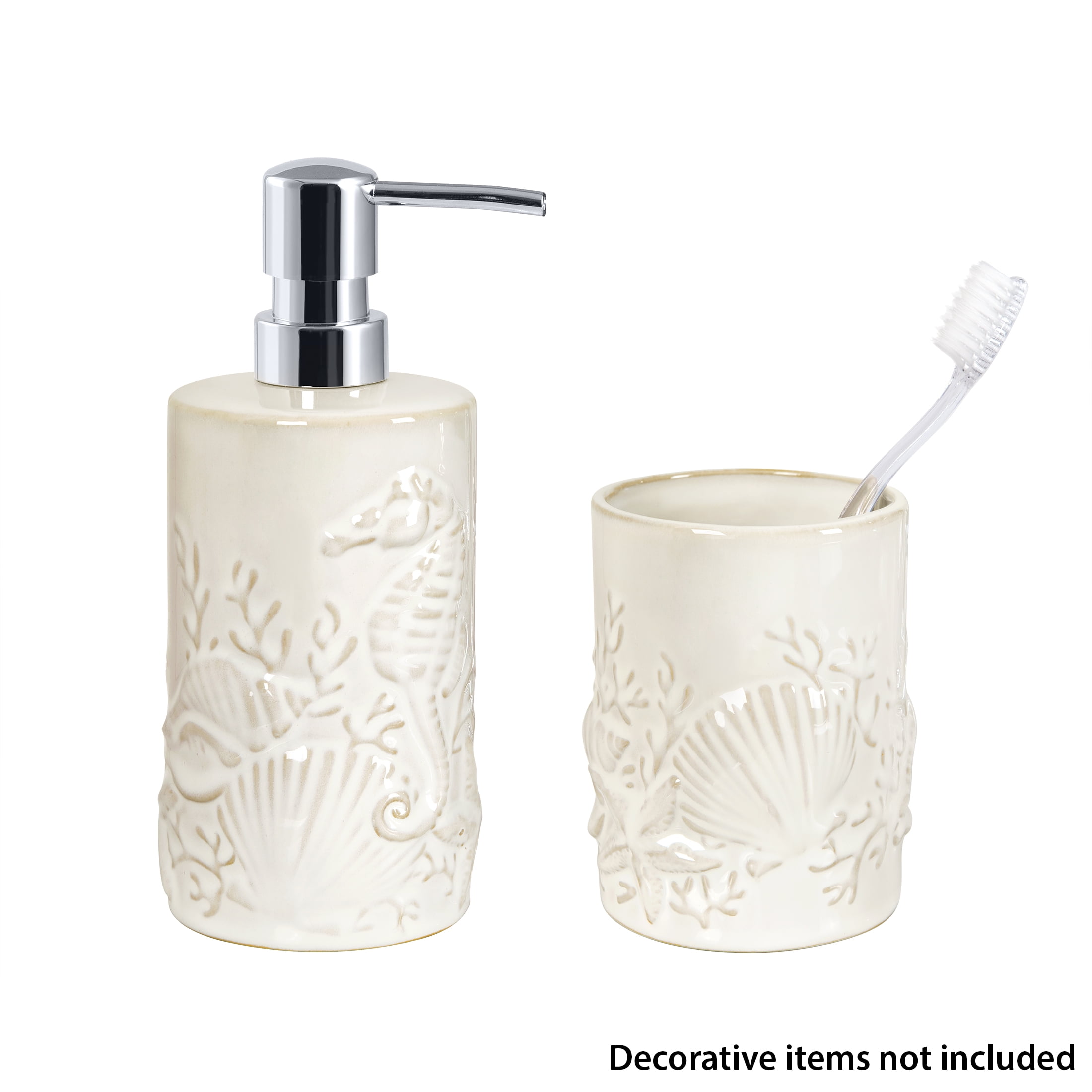 Mainstays Shell 2-piece Ceramic Bath Accessory Set