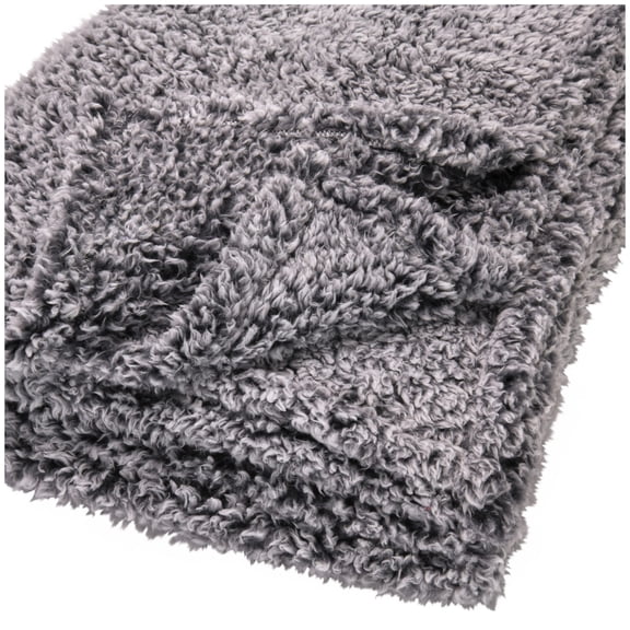 Mainstays Extra Plush Lightweight Sherpa Throw Blanket, 50" X 60", Gray