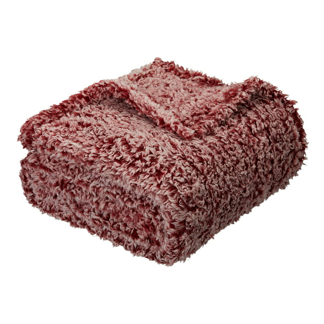Mainstays Sherpa Throw Blanket, 50" X 60", Red