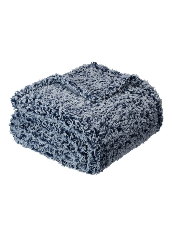 Mainstays Sherpa Throw Blanket, 50"x60", Blue