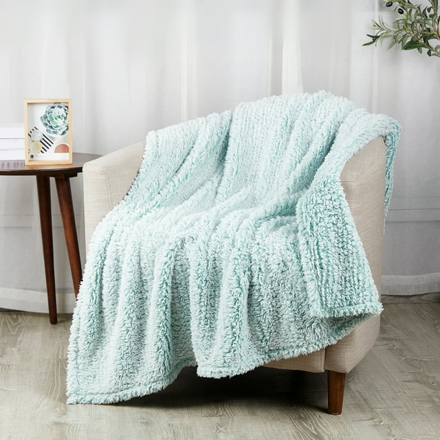 Mainstays Sherpa Throw Blanket, Mint, Standard Throw