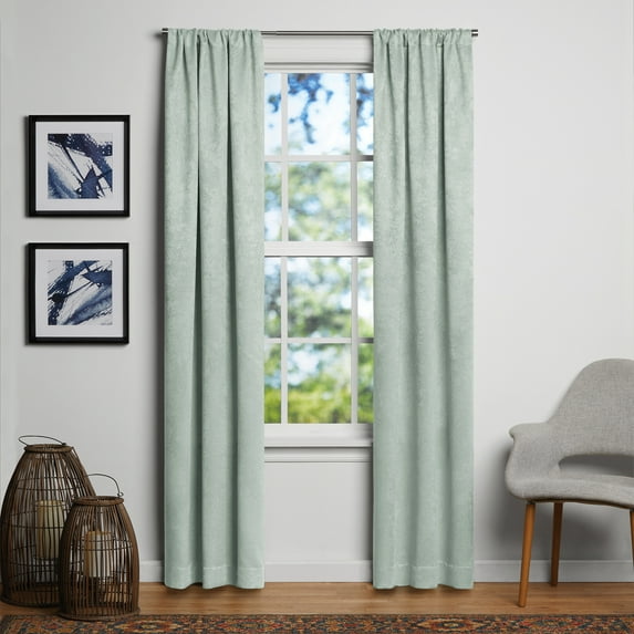 Mainstays Shimmer Rod Pocket 99% Blackout Curtains, Set of 2, Green, 37" W x 84" L