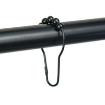Mainstays, Shower Curtain Rollerball Hooks, Black, 12Piece/Set, 100% Iron