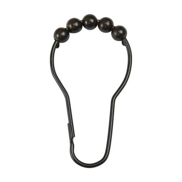 Mainstays, Shower Curtain Rollerball Hooks, Bronze, 12Piece/Set, 100% Iron