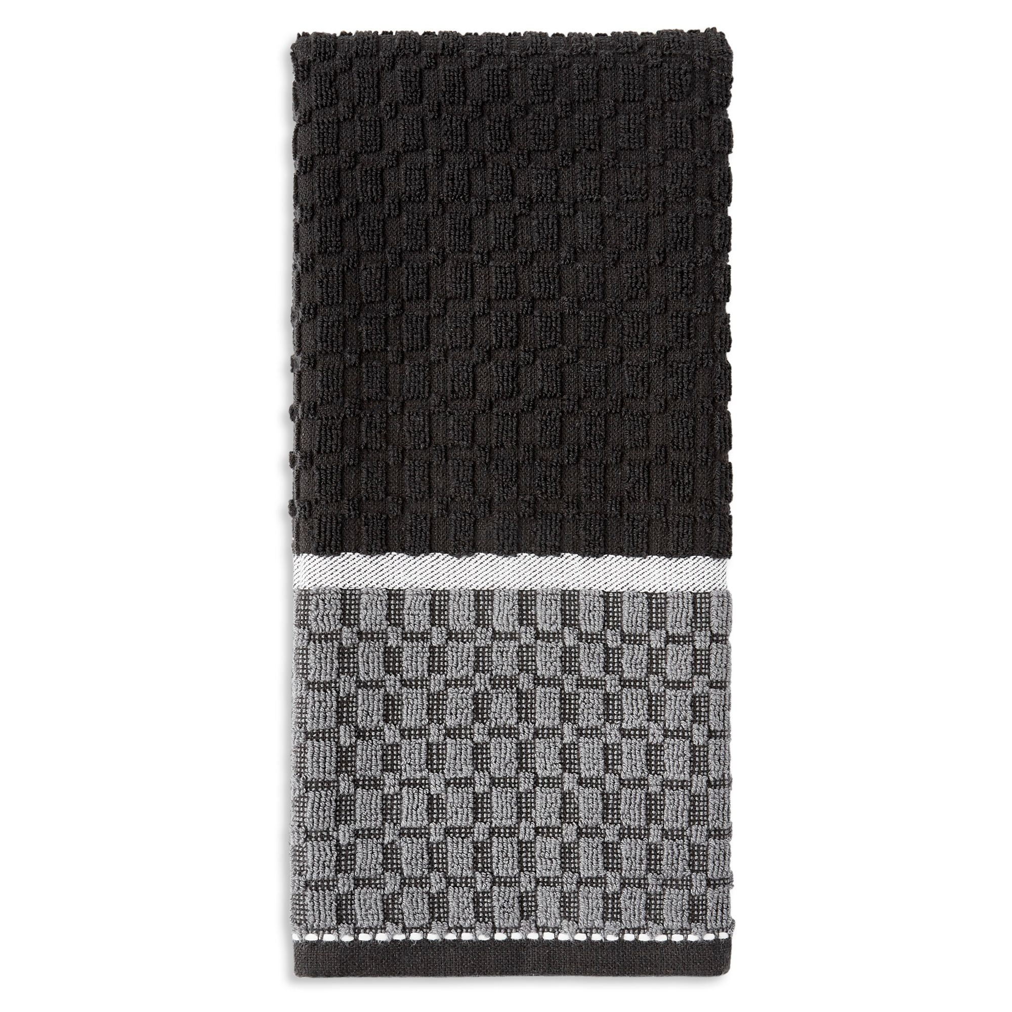 Mainstays Siena Kitchen Towel, 16"W x 26"L , Black, 1 Piece